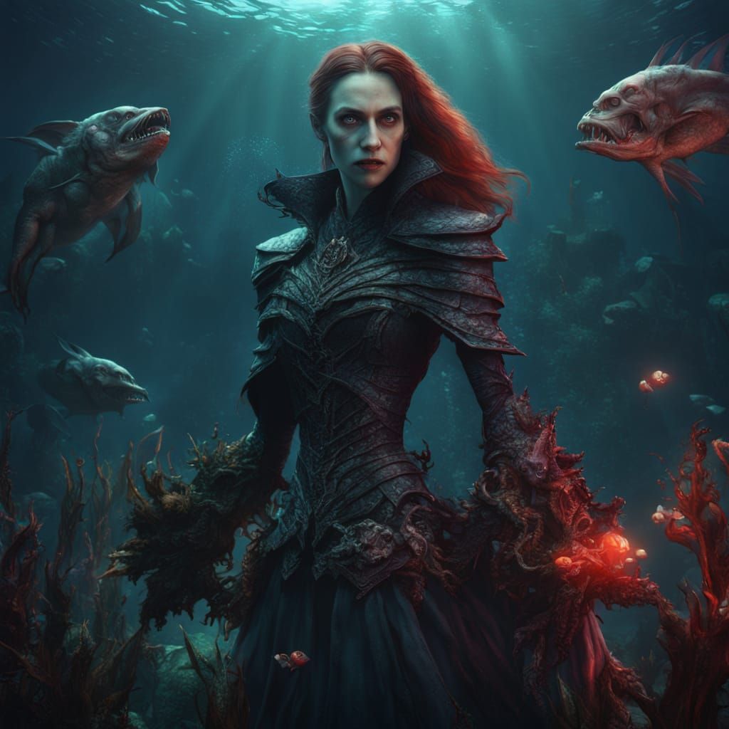 Underwater Vampire Adaptation: Detailed Fantasy Art