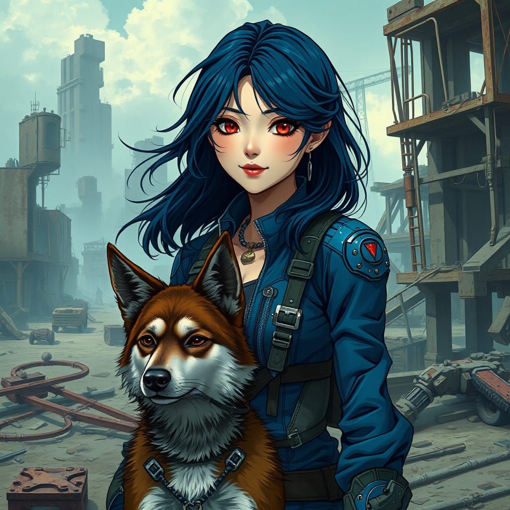 Hope in the Wasteland: Anime-Inspired Cyberpunk Goddess