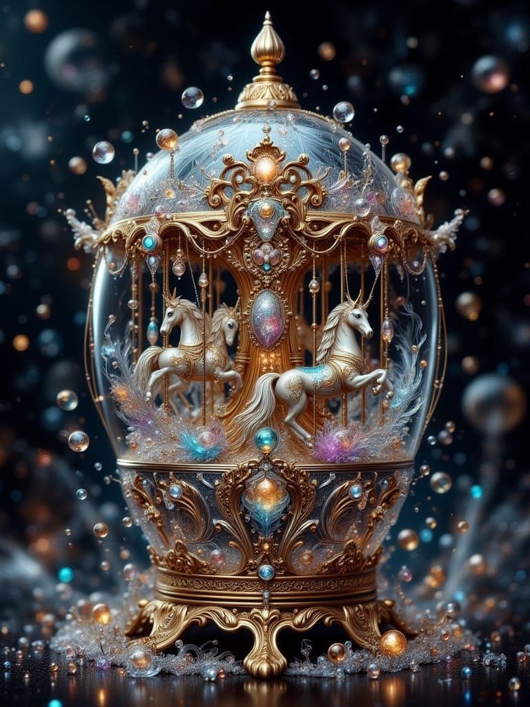 Faberge Style Egg with Carousel