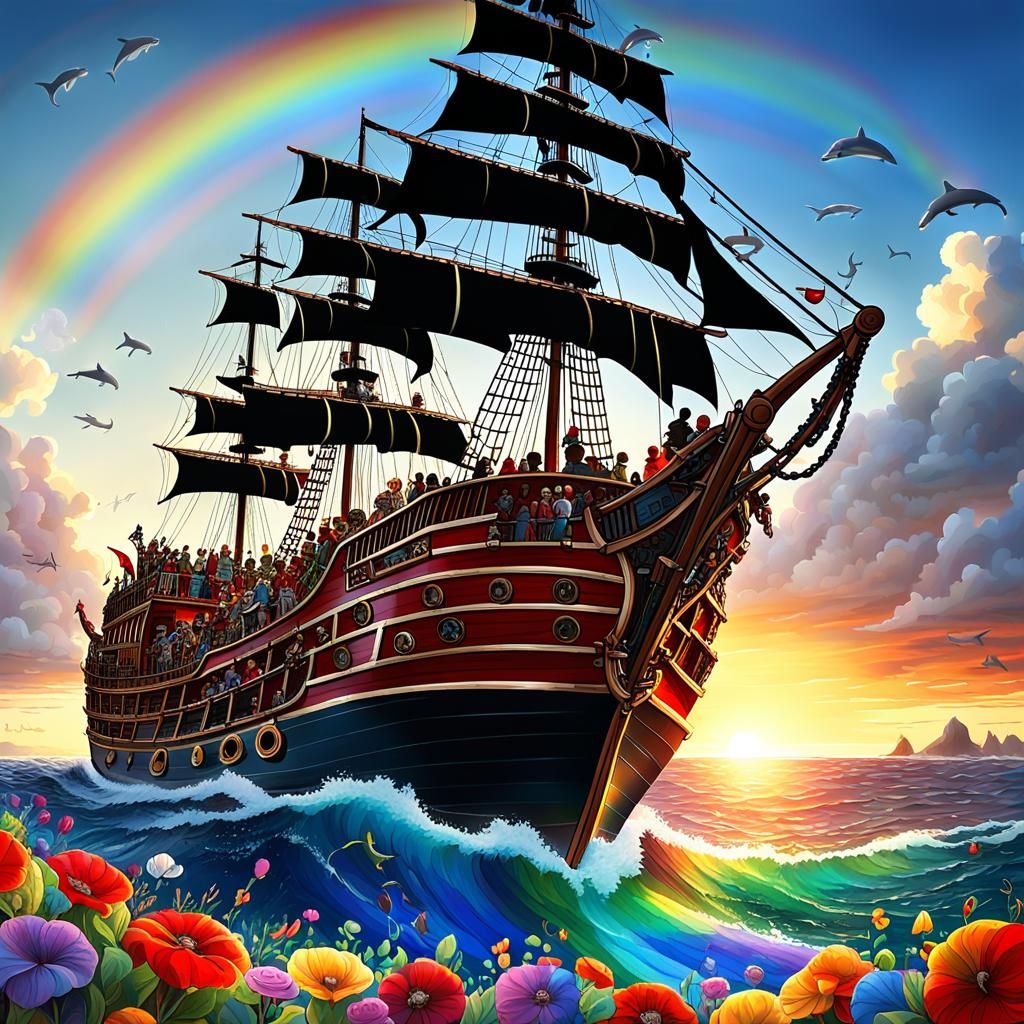 Epic Pirate Ship on the Pacific Ocean