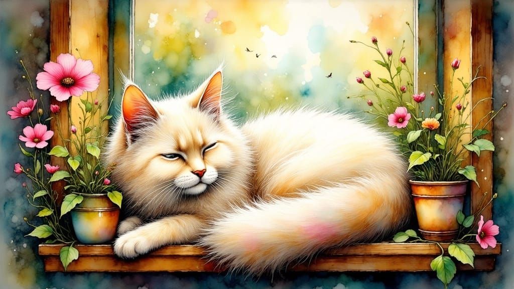 Surreal Ragdoll Cat in Whimsical Wonderland