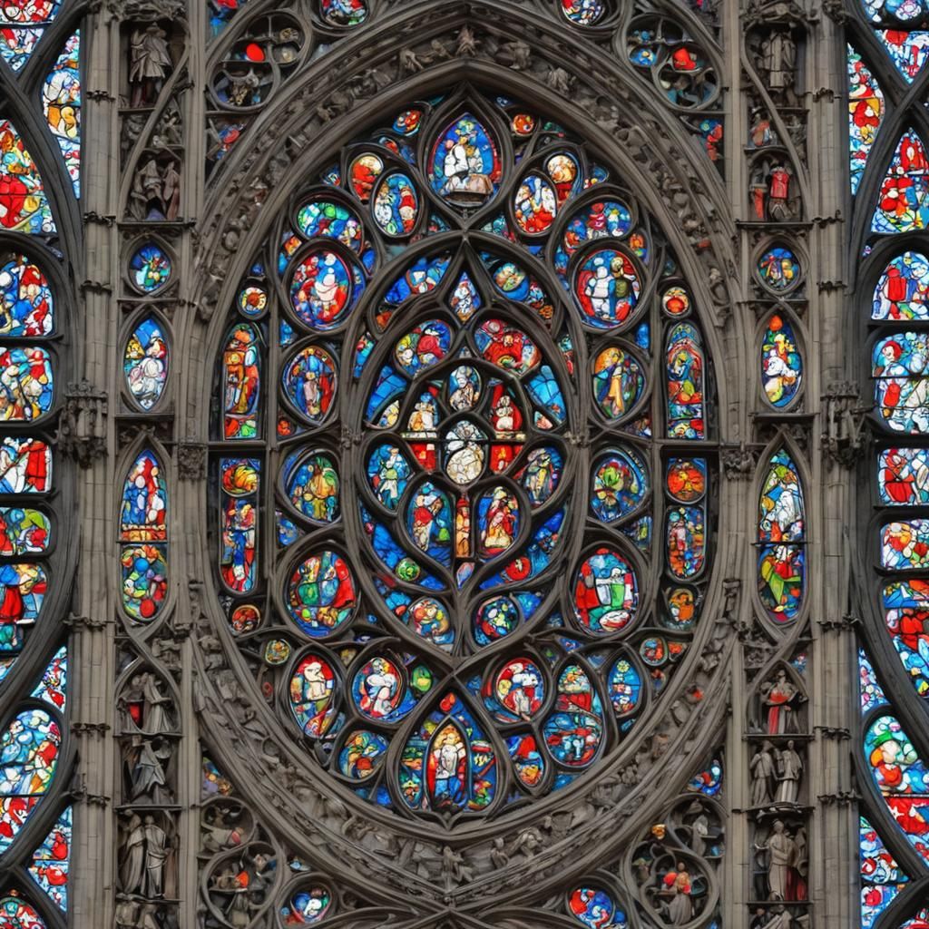 Cathedral Inspired Oval Stained Glass Window