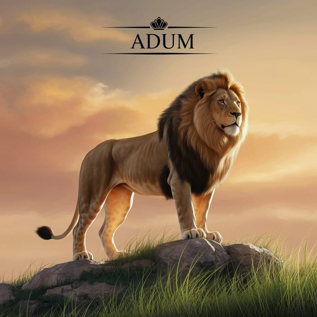 Majestic Lion in Sun-Drenched Landscape