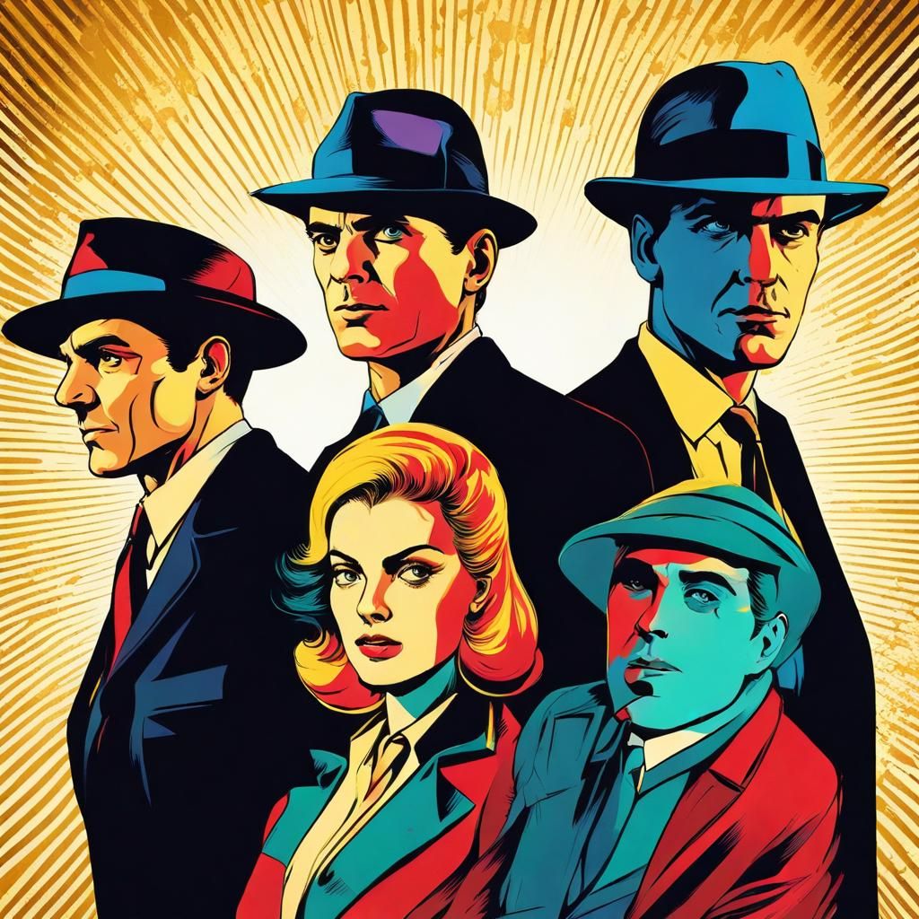 Retro Detective Novel Cover in Pop Art Style