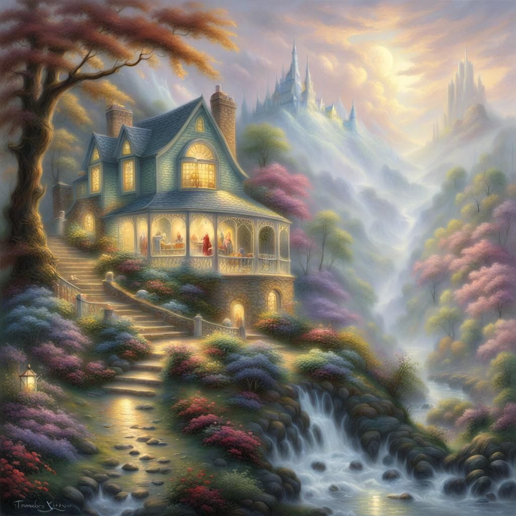 Ethereal Fantasy Landscape in Luminist Style