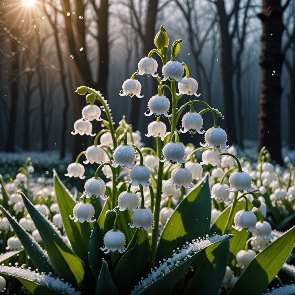 Winter Bloom in Vibrant Psychedelic Style
