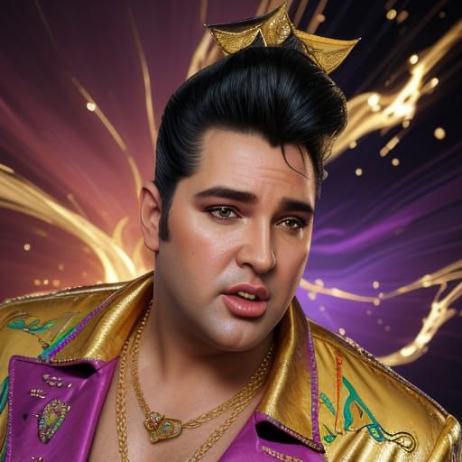 Donkey as Elvis in Gold Lamé Suit