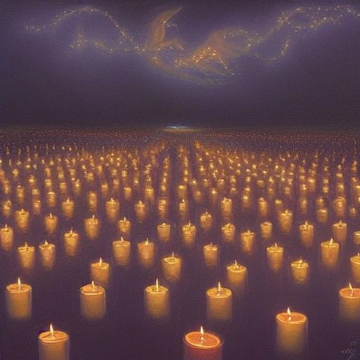 A Million Candles: Oil Painting