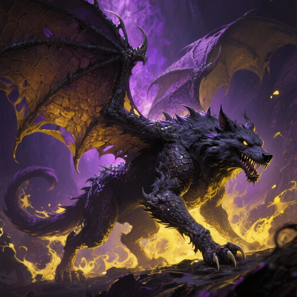 Terrifying Werewolf Dragon in Dark Fantasy Concept Art