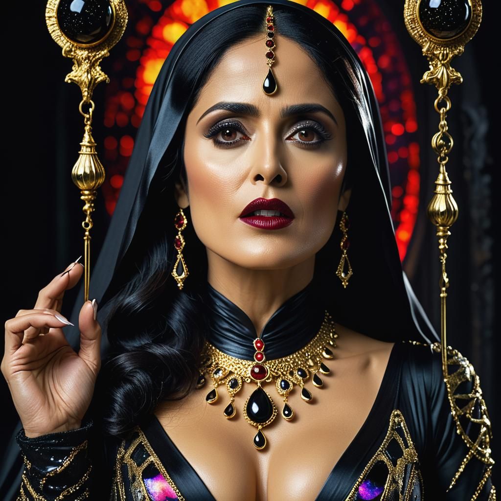 Salma Hayek as Lady Nosferatu: A Surreal Portrait