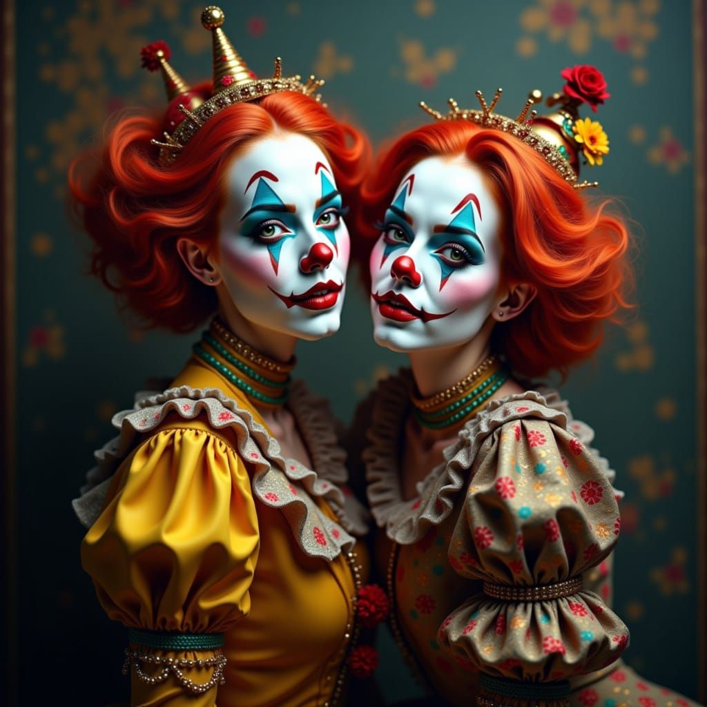 AI Generated Image of Twin Clowns