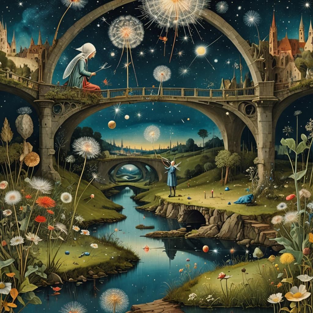 Surreal Fairy Portrait in Hieronymus Bosch Style