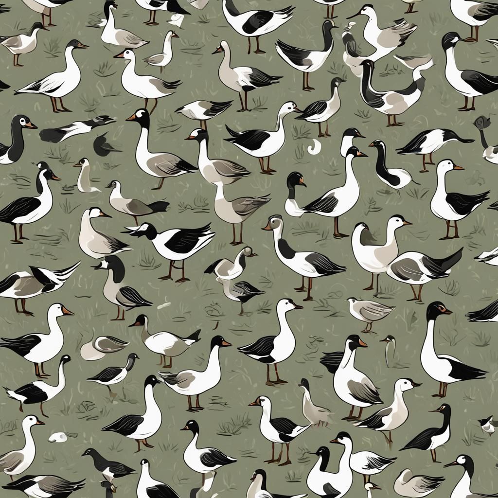 Macbre goose abstract cartoon