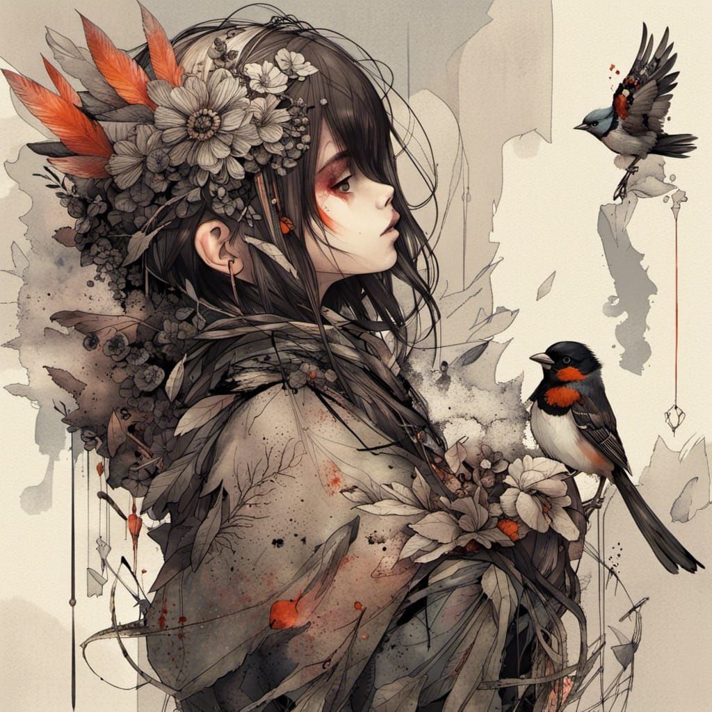 The girl and her little friends