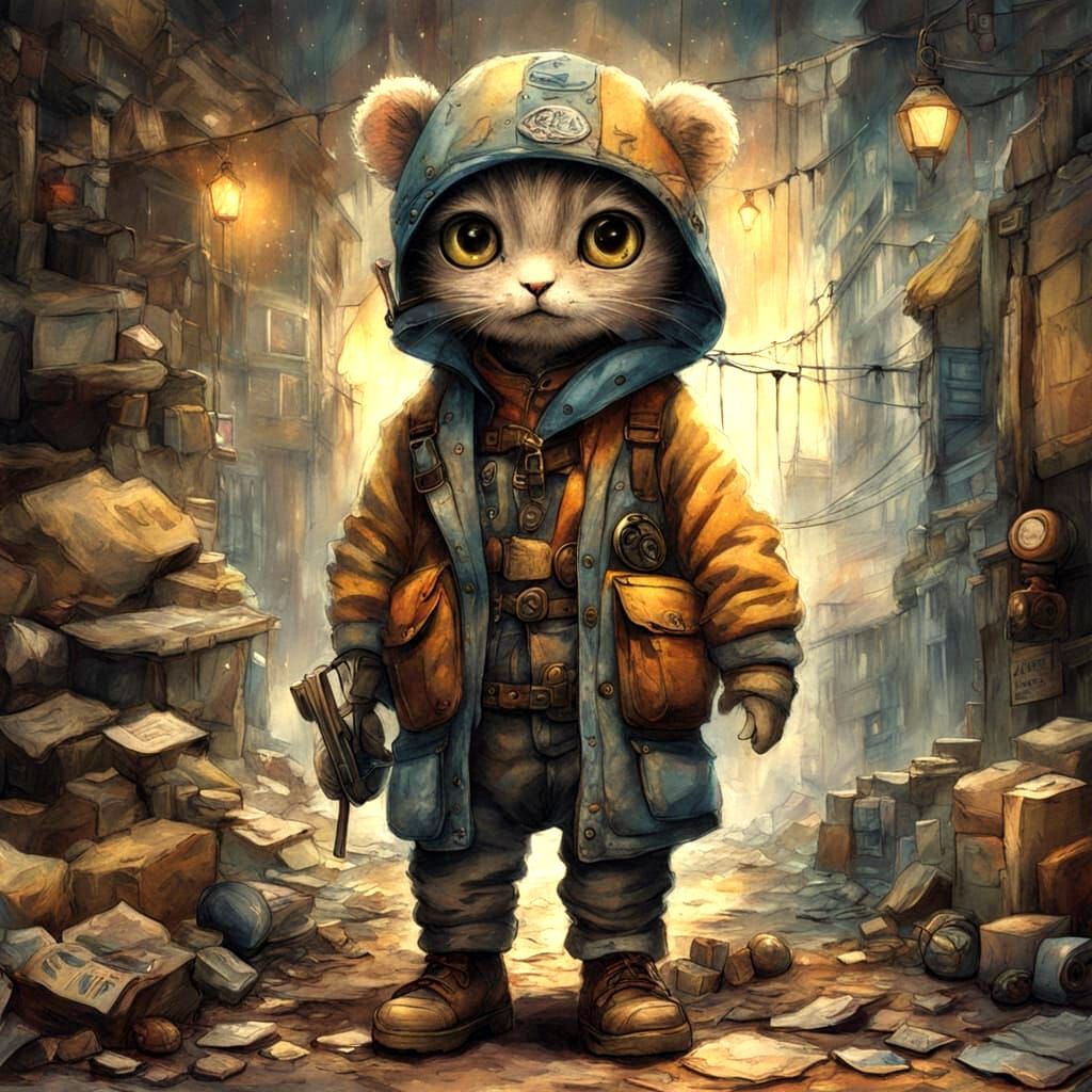 Plush Time Traveler in Anime Style