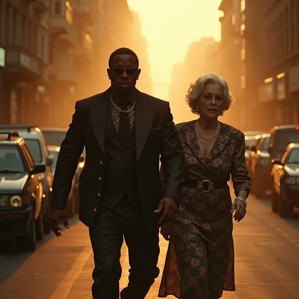 Gritty City Chase in Cinematic Style