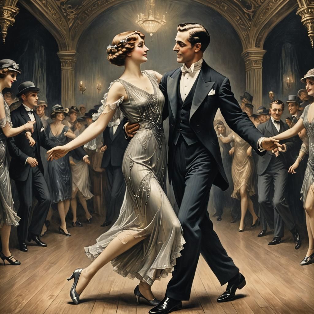 Charleston Dance in Art Deco Style