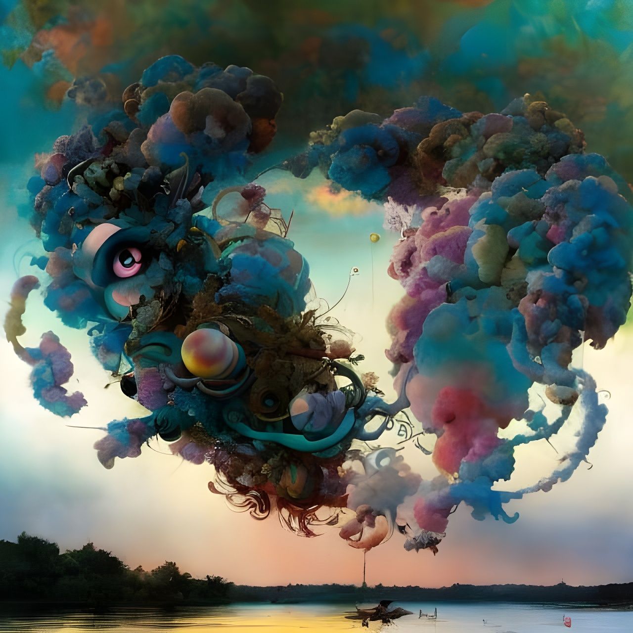 Psychedelic Sunset Clouds: A Surreal Artscape