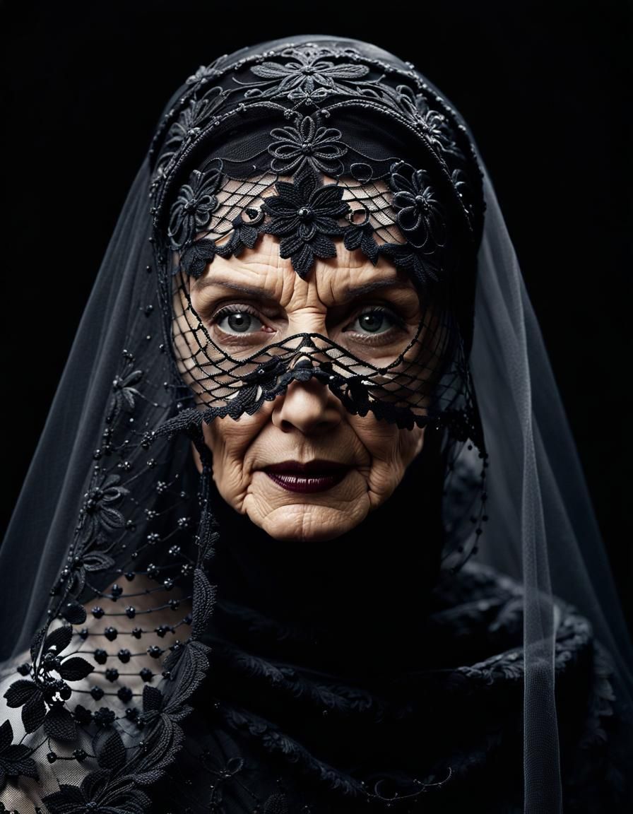 Veiled Beauty: Ultra Detailed Tulle Portrait