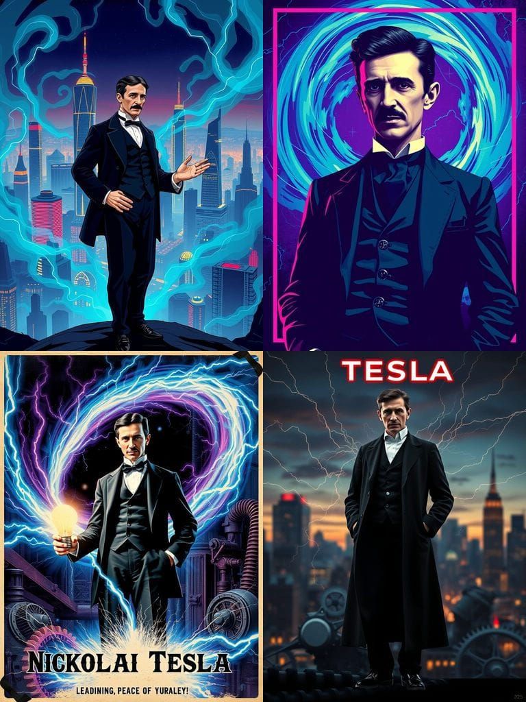 Nikola Tesla Modern Poster Design