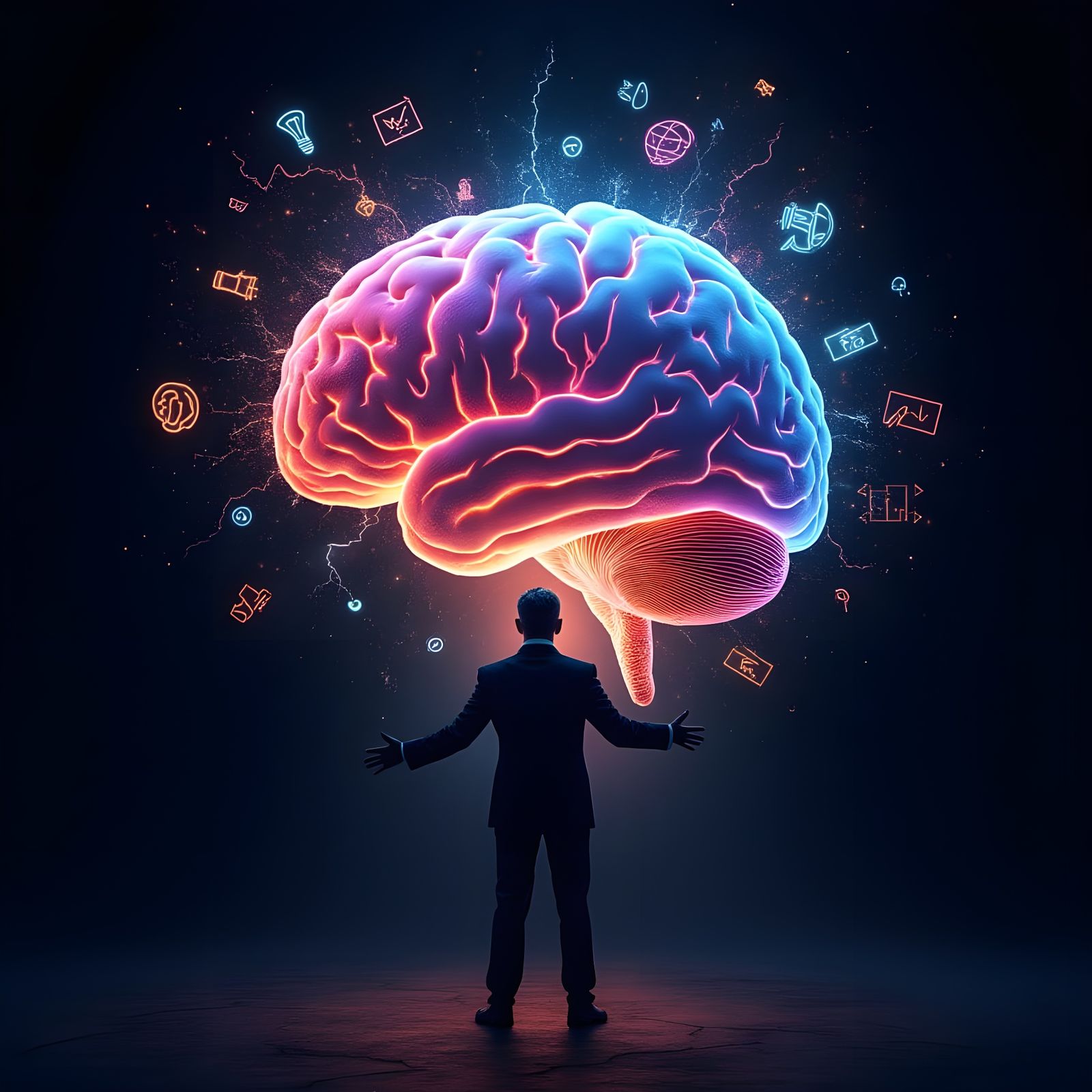 Neon Brain of Personal Branding in Cyberpunk Style