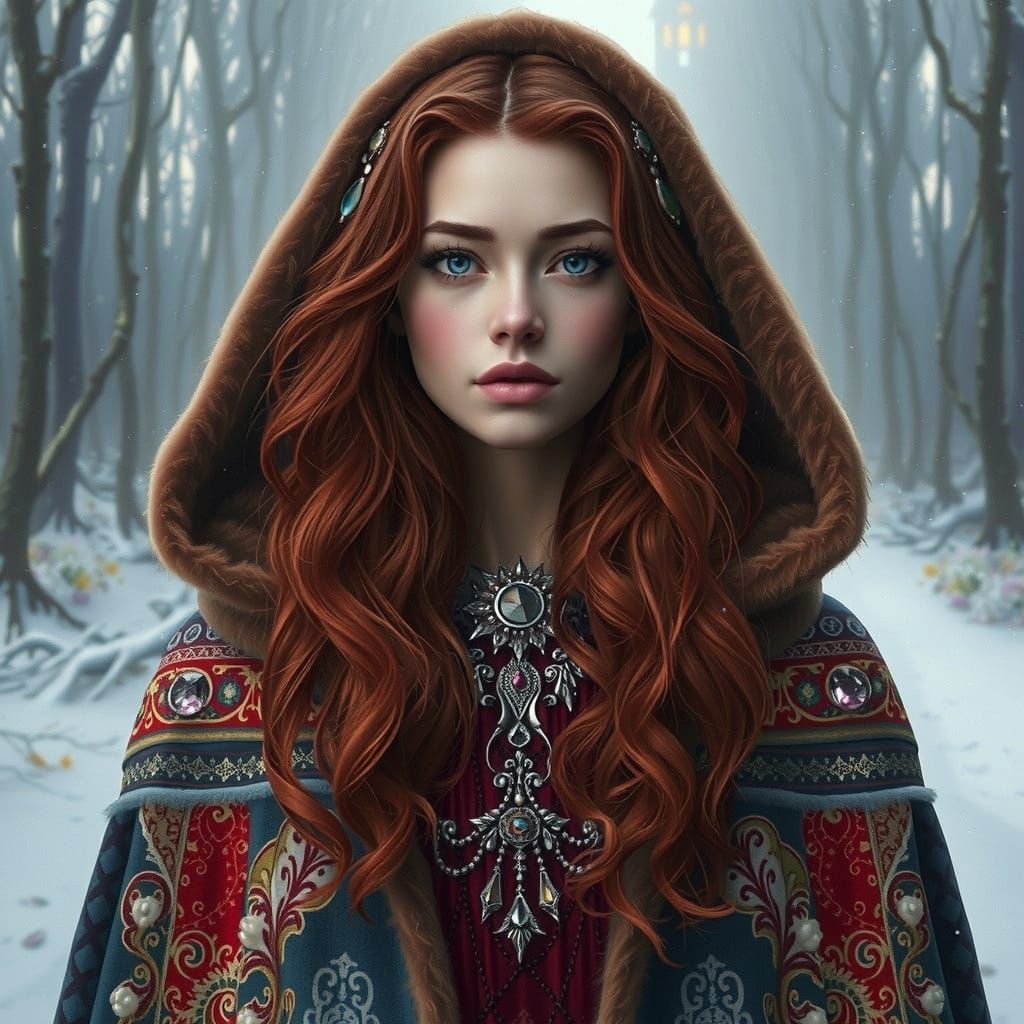 Regal Medieval Princess in Ancient Forest Glory