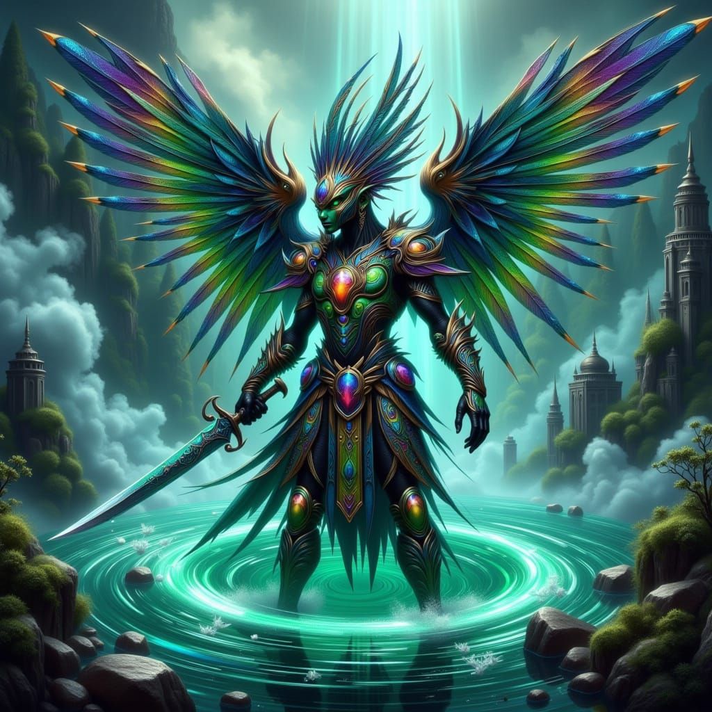 Cyberpunk Warrior Goddess Emerges from Mysterious Aztec Temp...