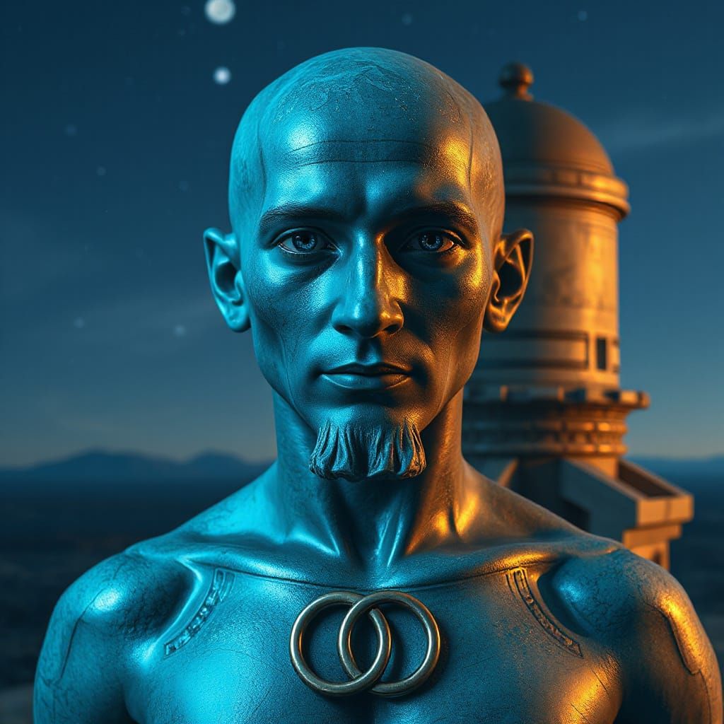 Celestial Astral Scientist in Ancient Observatory