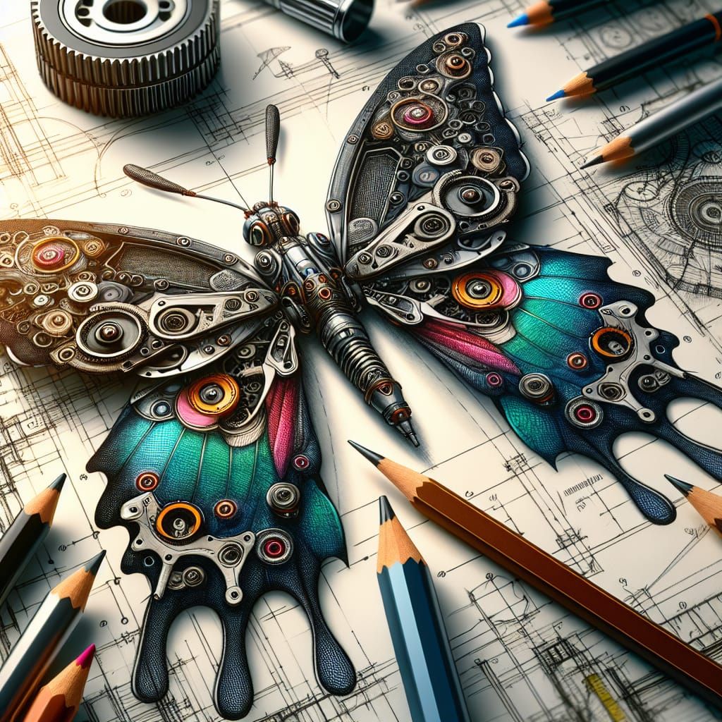 Mechanical Butterfly: Industrial Design Concept Art