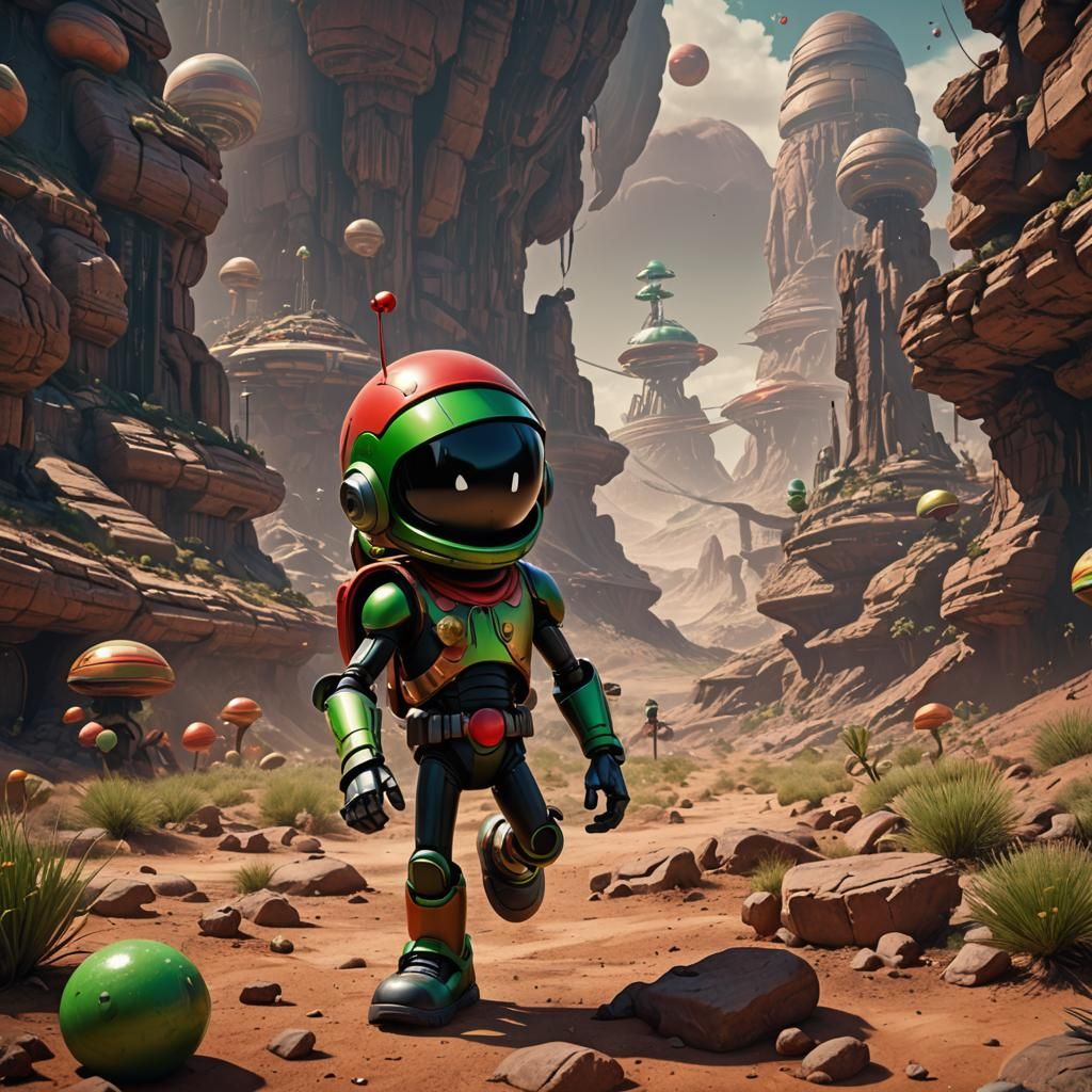 Detailed Matte Painting of Marvin the Martian