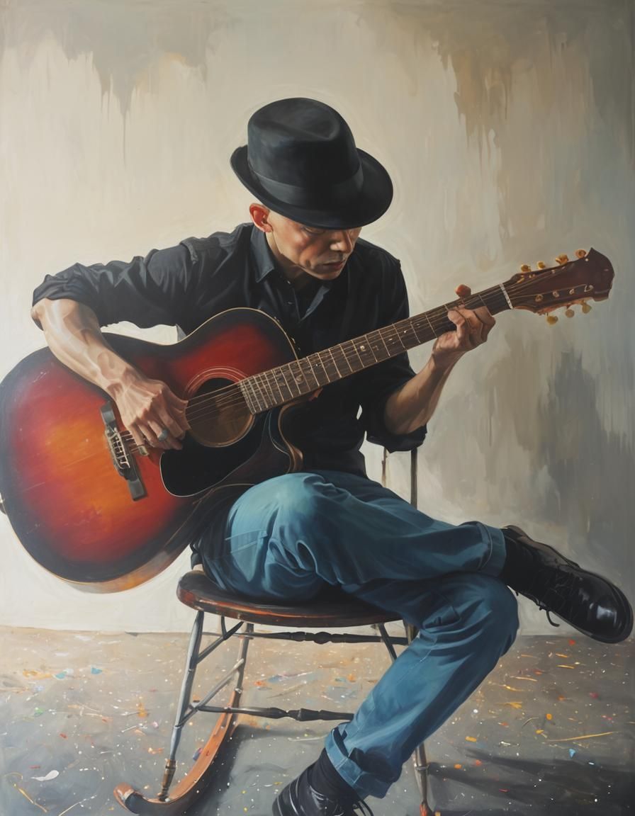 Gothic Carnival: Surreal Oil Painting in Triadic Colors