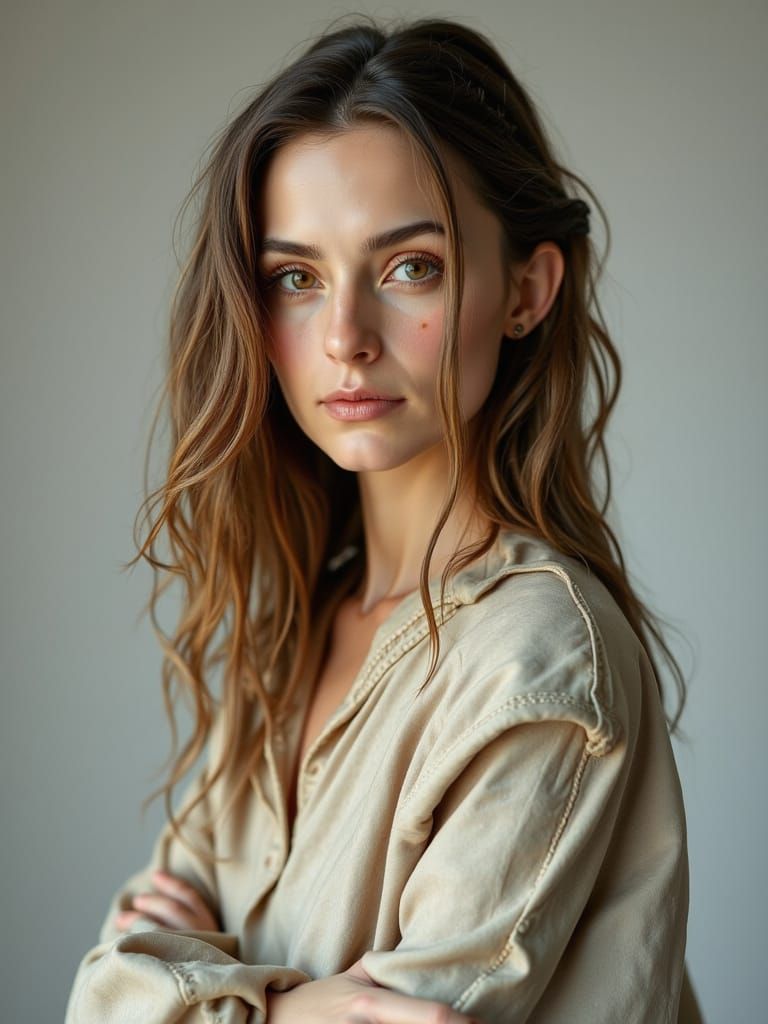 Photorealistic Studio Portrait of a Young Woman