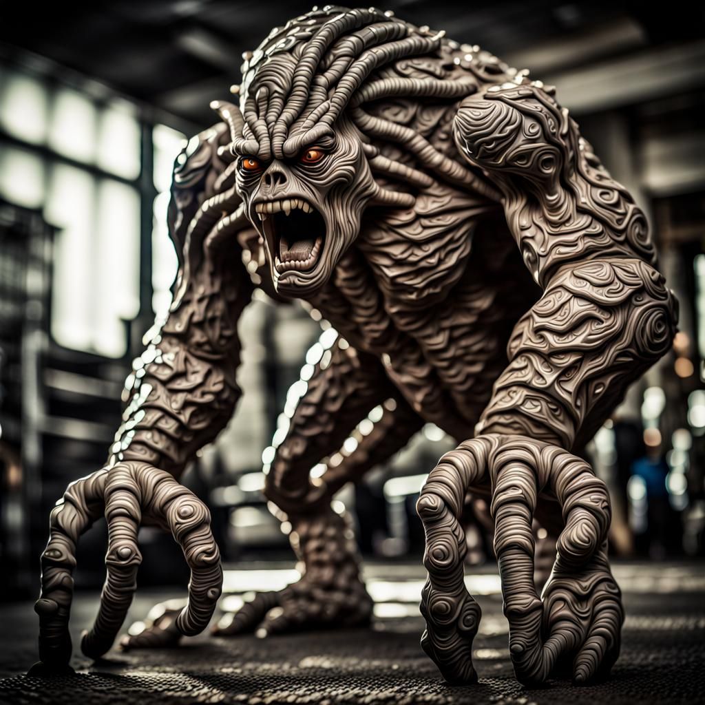 Hyperrealistic Booty Humping Monster, Cinematic Composition