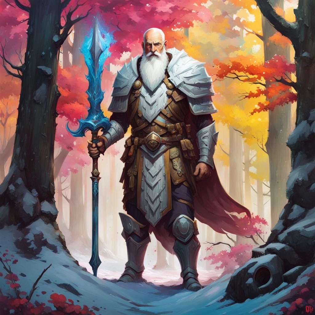 D&D Goliath in Forest, Graffiti Art Style