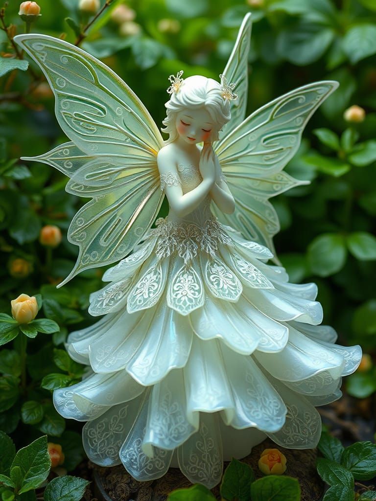 Porcelain Fairy in Whimsical Illustration Style