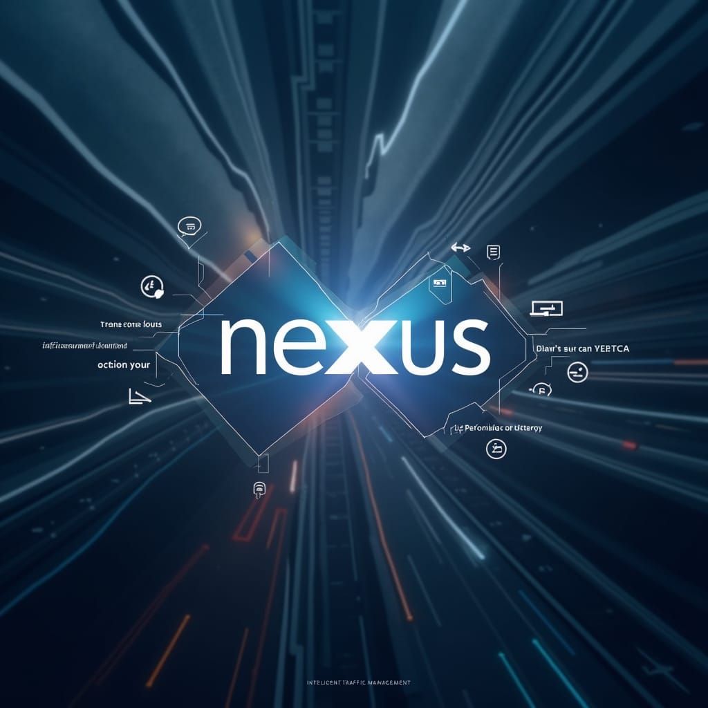 Nexus Logo: Intelligent Traffic Management in Cyberpunk Styl...