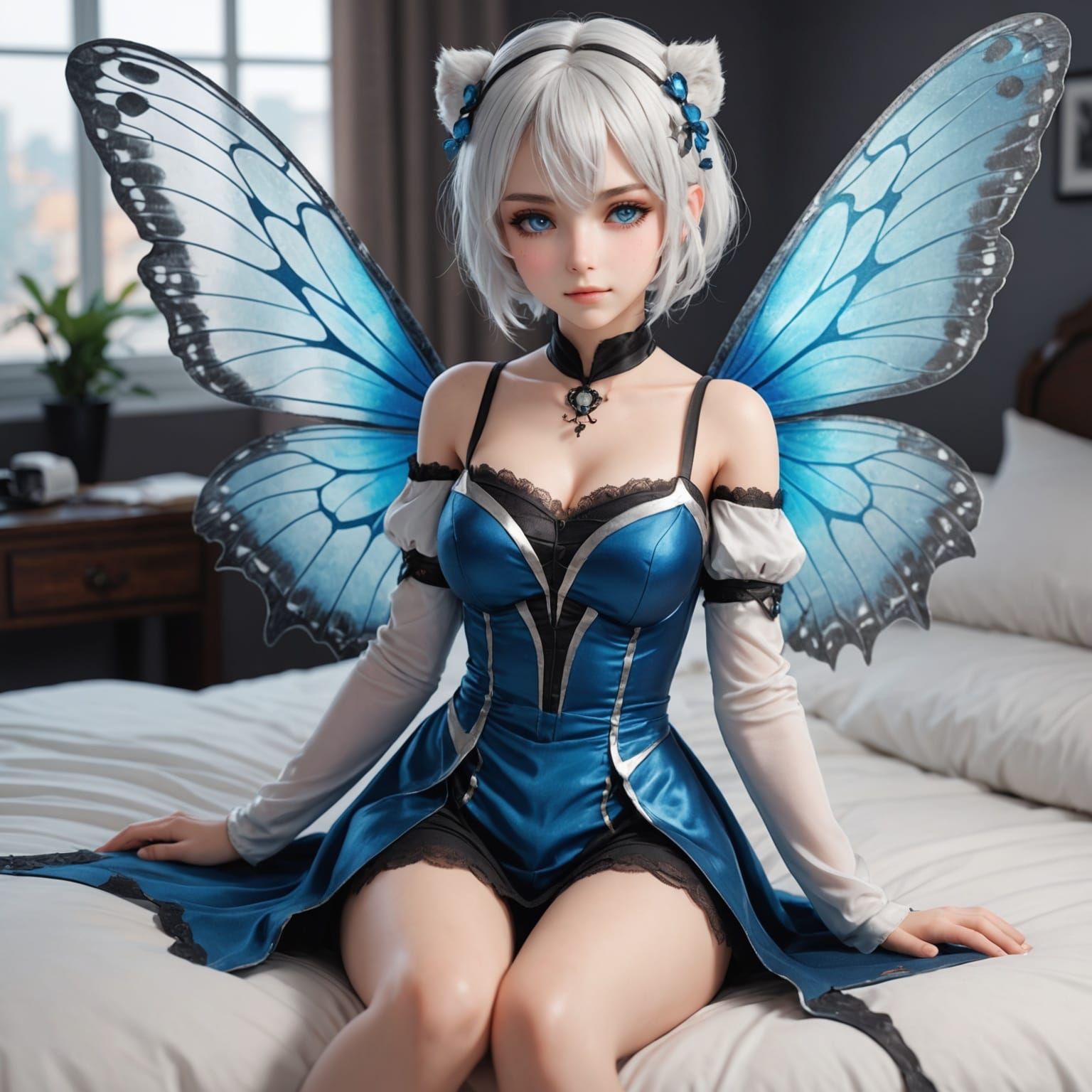 Anime Character with Tiger Playing Video Games