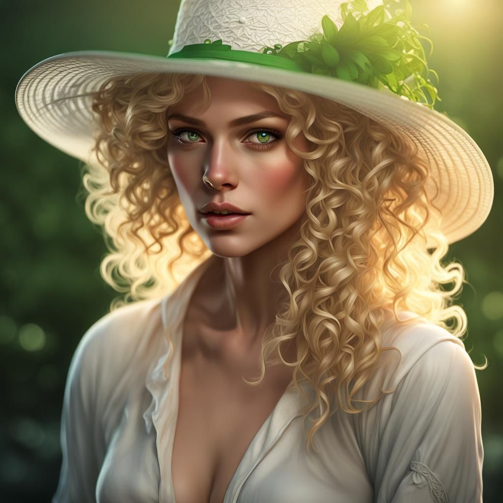 Irish Woman Portrait with Blonde Curls in Morning Light