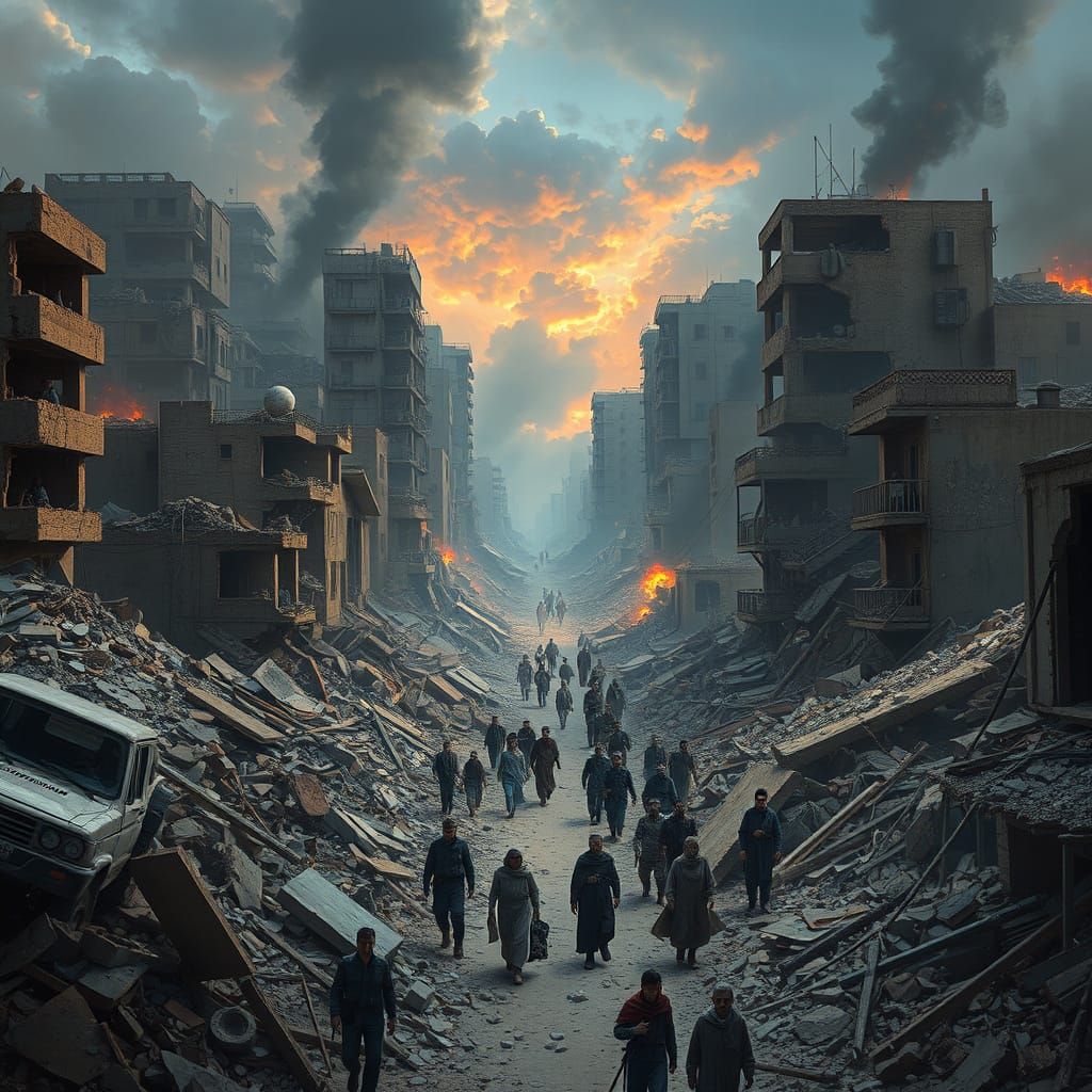 Gaza Cityscape of Resilience in Tragic Beauty