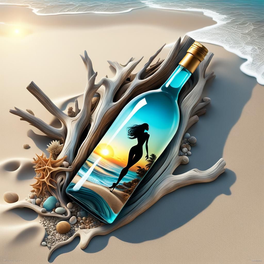 Tropical Beach Treasure Discovery in 3D Render
