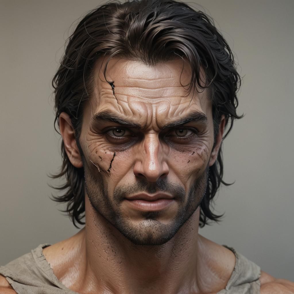 Chiseled and Handsome Boogeyman in Hyperrealism