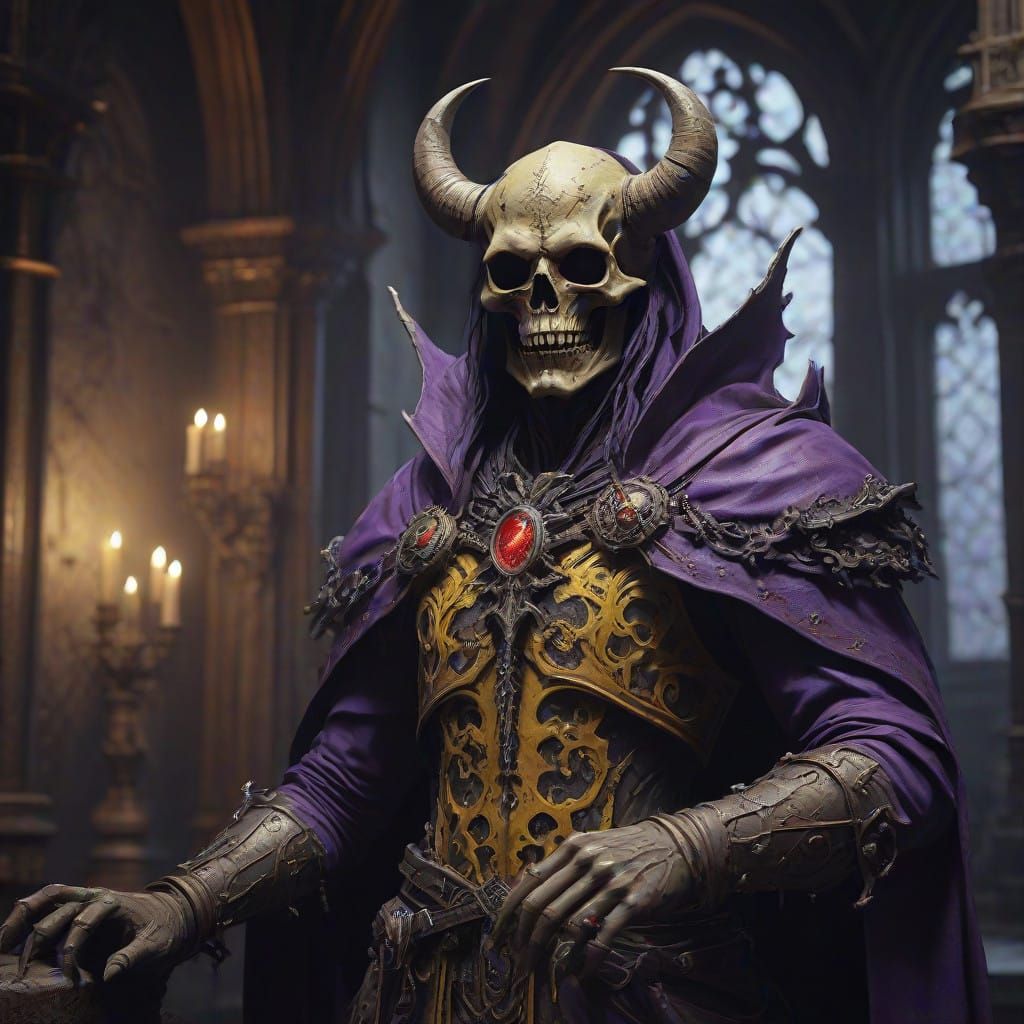 Gothic Demon Lord in Haunting Castle