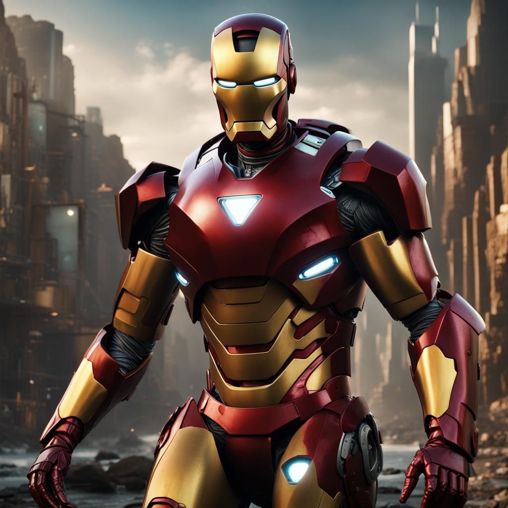 Max Guevara in Iron Man Costume: Detailed Matte Painting