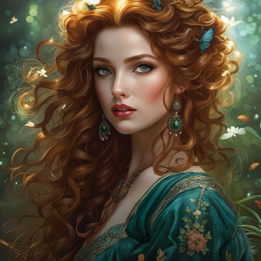 Rain Kiss: A Fantasy Portrait in Digital Art Style