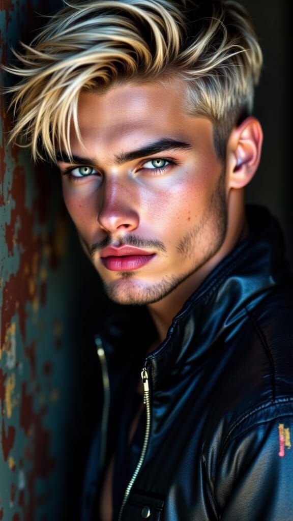 Dramatic Portrait of Blond Man in Chiaroscuro Style