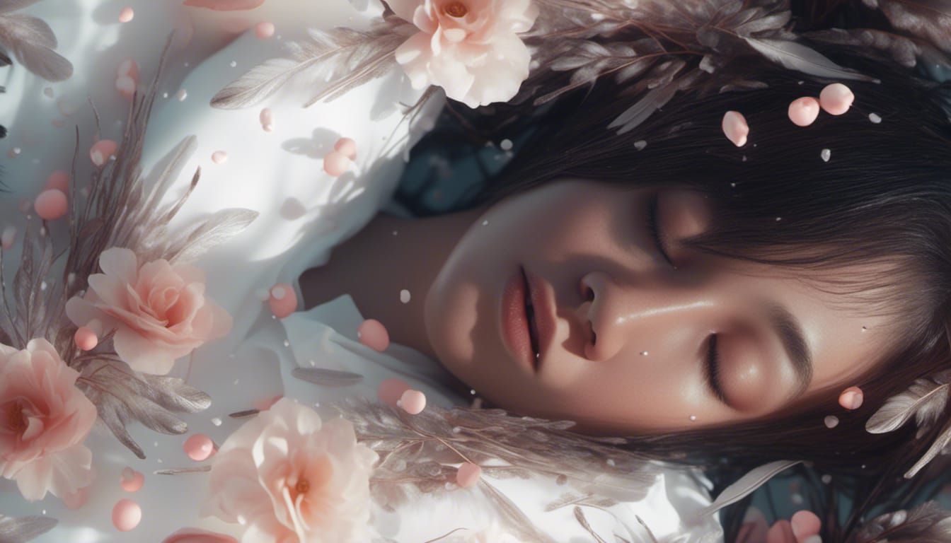 Dreamlike Portrait of Girl in Pastel Colors