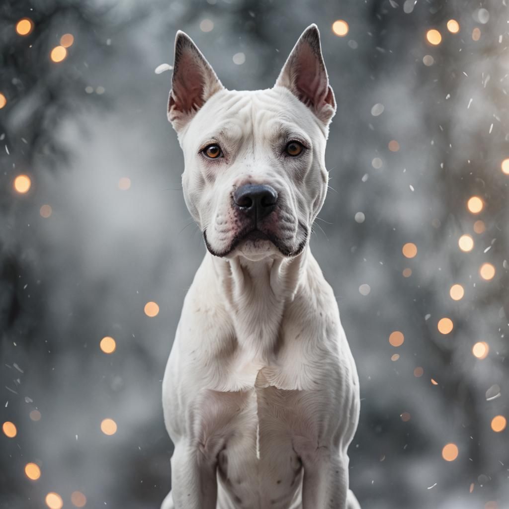 White Amstaff in Professional Photography Style