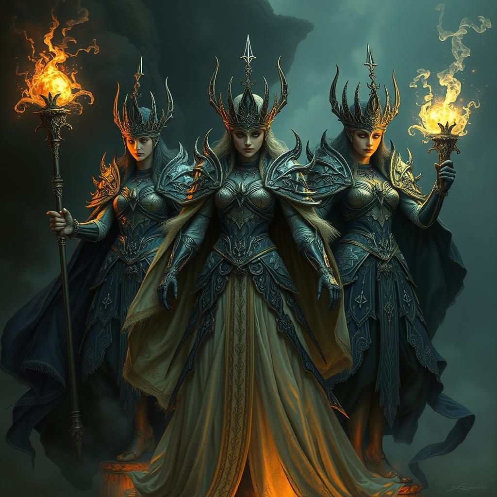 Regal Princesses Defy Darkness in Haunting Gothic Realm