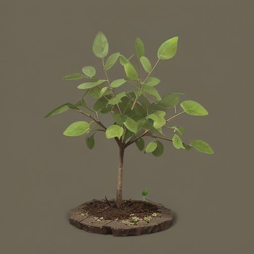 Whimsical Sproutwood Creature with Curious Face