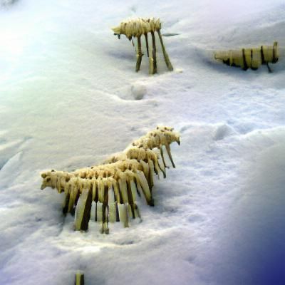 Ice Monsters Emerge from Snowy Landscape